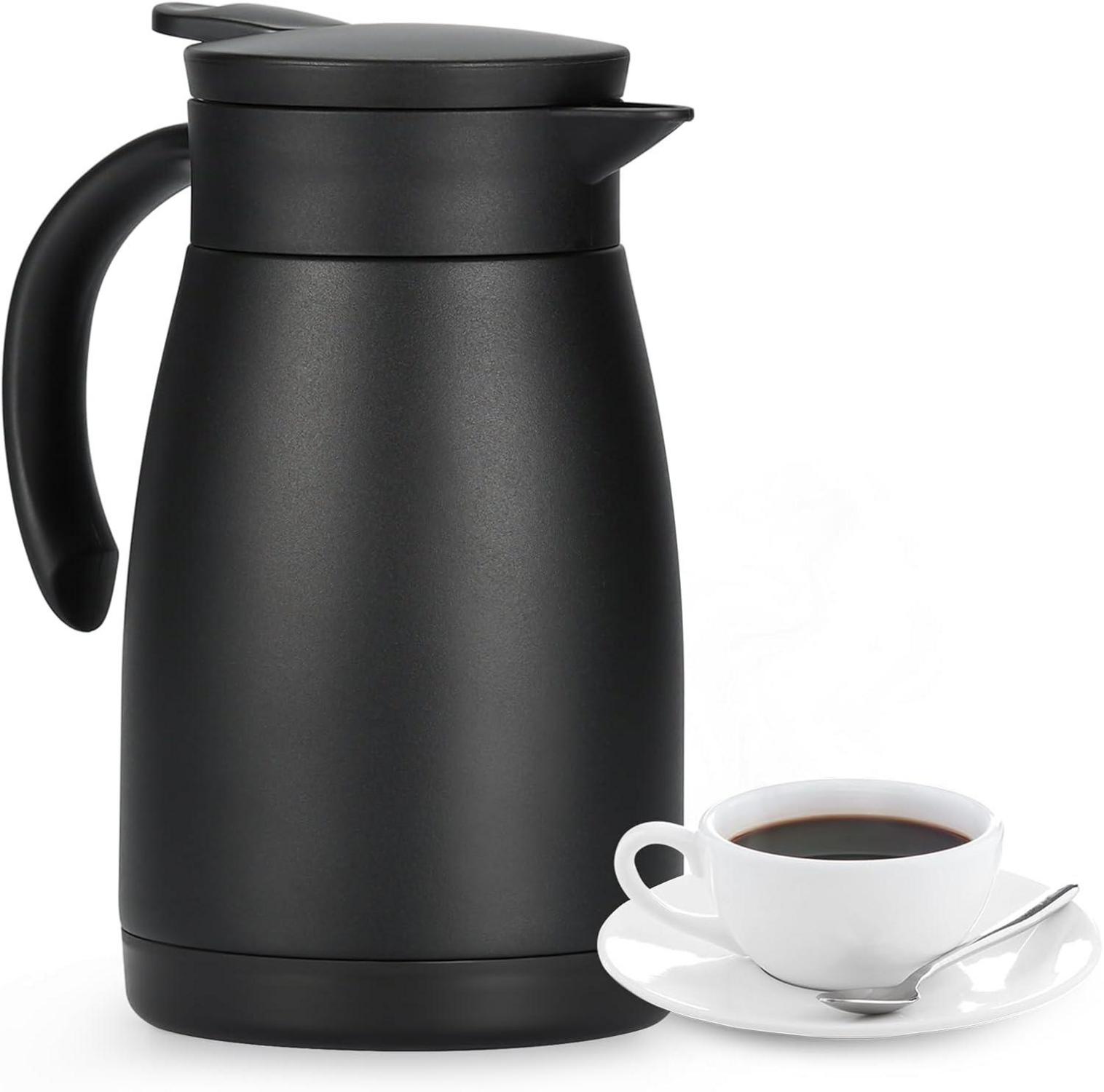 Isolierkanne Edelstahl 750ML doppelwandige Vakuum Kaffeekanne Teekanne