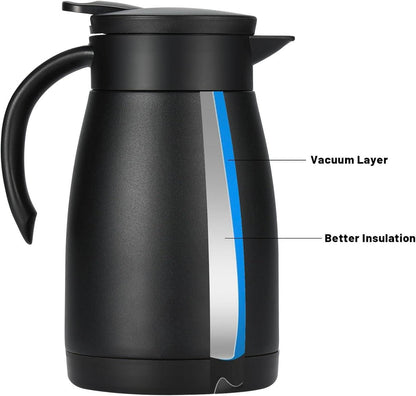 Olerd 750ML Edelstahl Thermoskanne, isolierte Kaffeekanne Schwarz