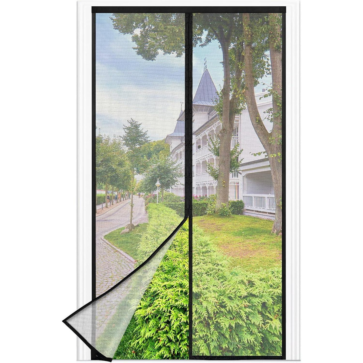 Fliegengitter Balkontür Magnetisch 75x210cm Schwarz Ohne Bohren