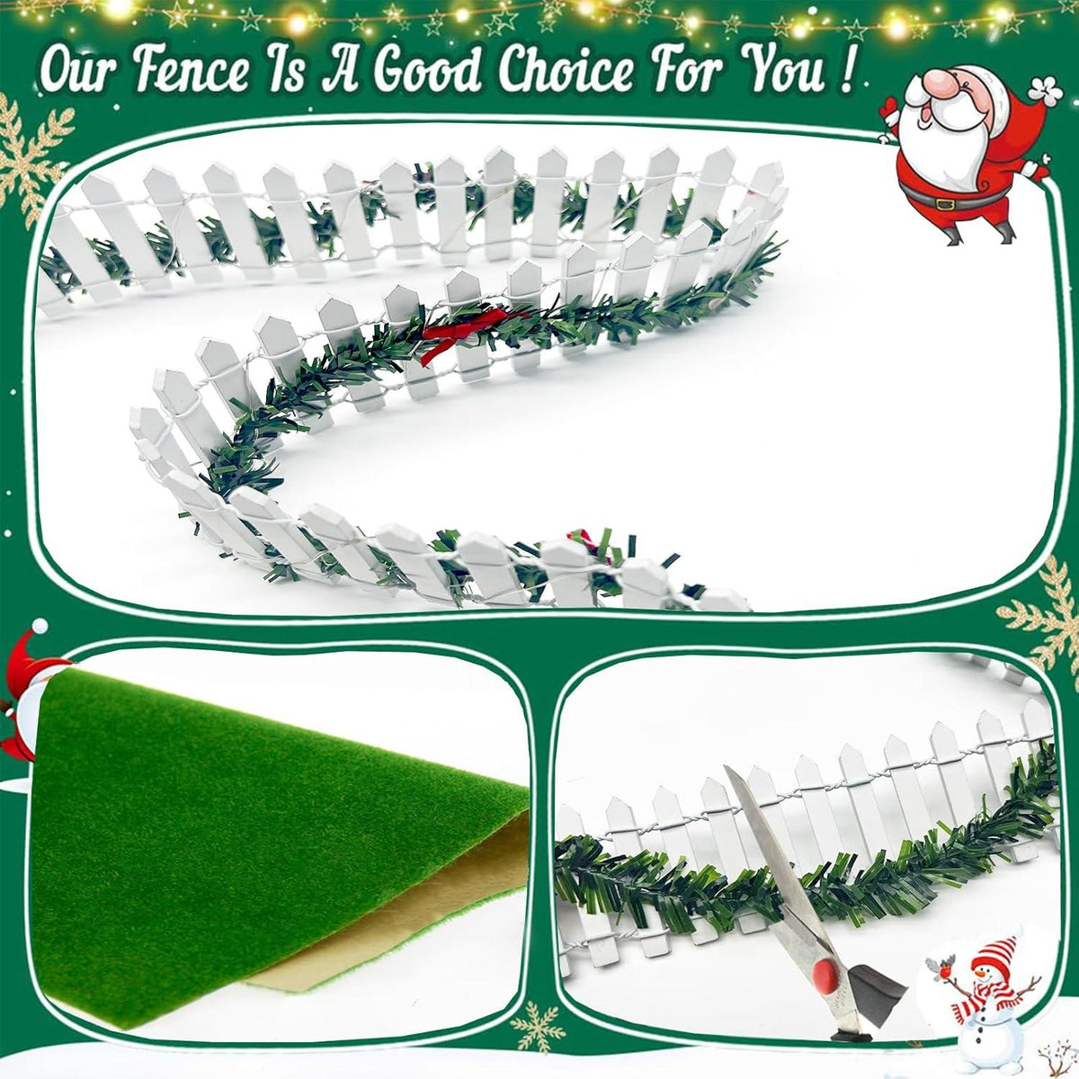 Miniatur Wichtel Zaun Weihnachten LED Deko Set DIY