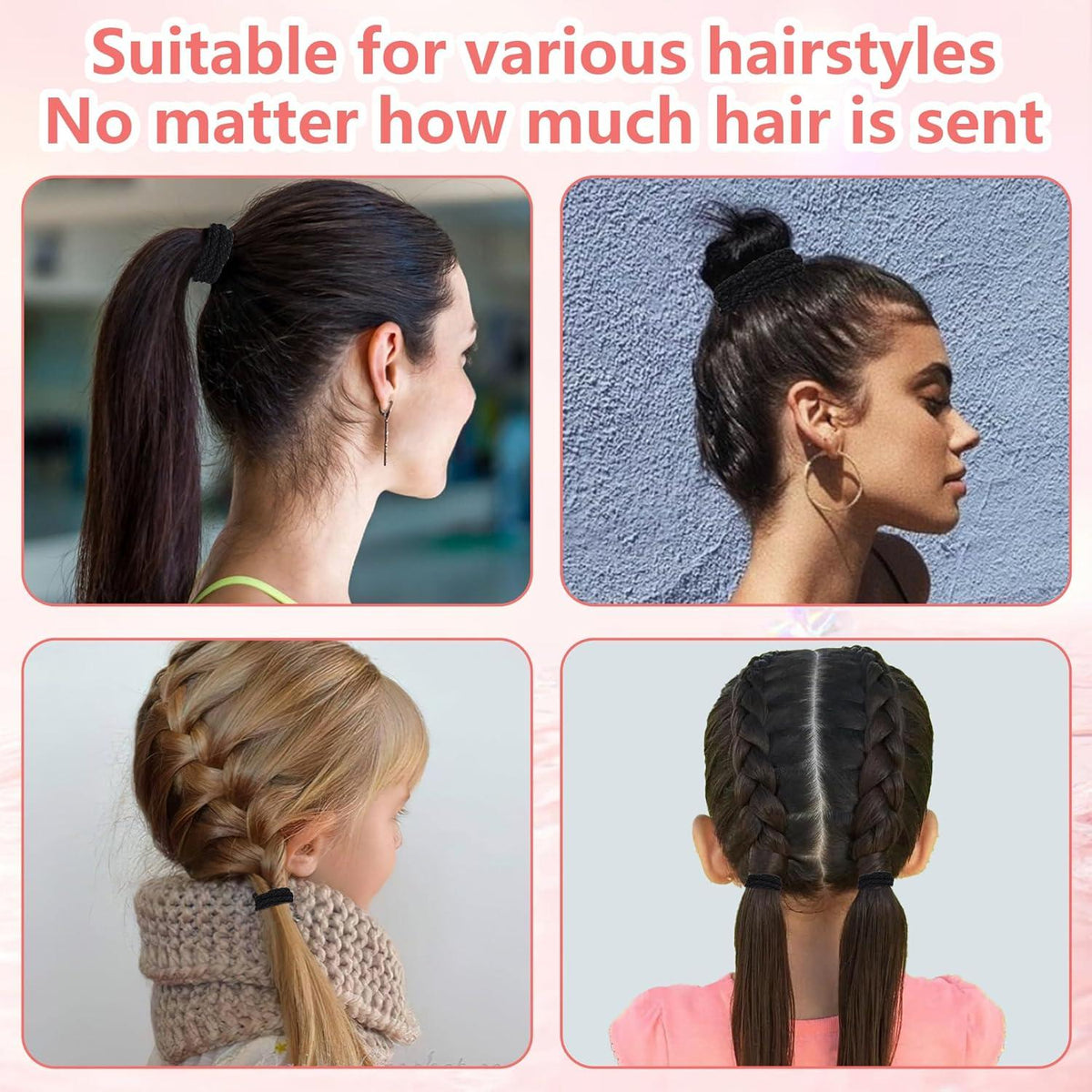 10 Stück Haargummis Mädchen bunt Zopfgummi Damen verschiedene Frisuren
