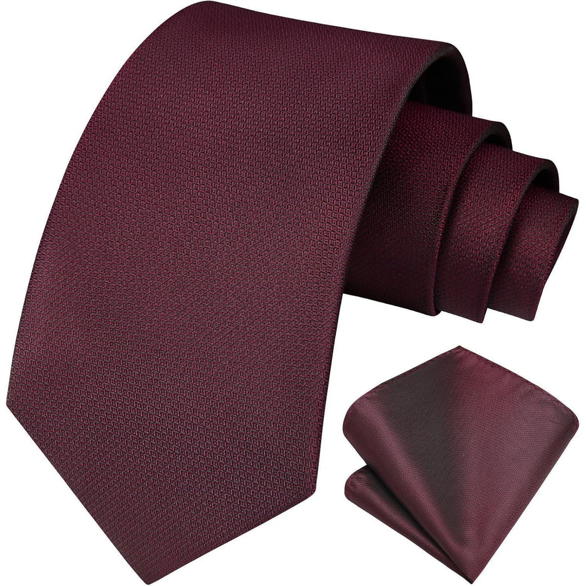Krawatten-Set mit Einstecktuch, Burgund, Elegant, Business