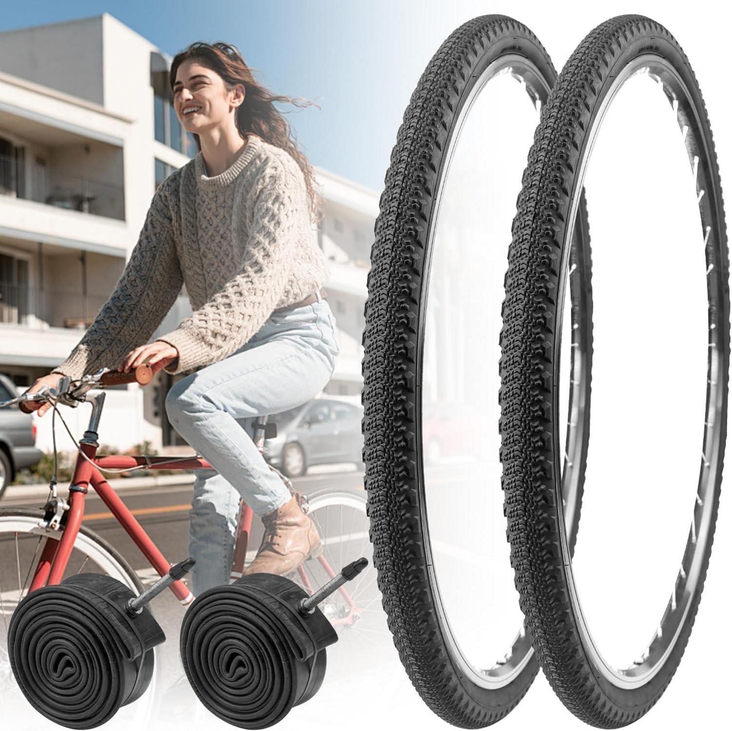 2er-Pack MEGHNA 700x42C Fahrradreifen Mantel & Schläuche Schwarz