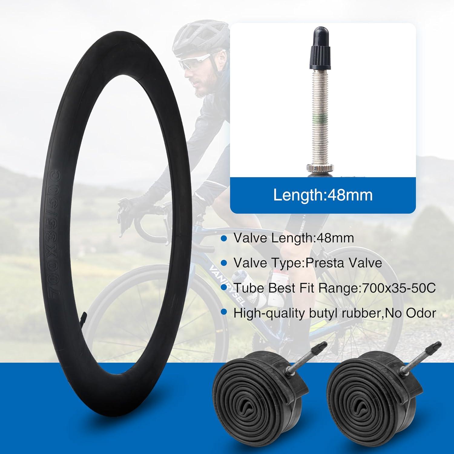 Fahrradreifen 700x42C 2er-Pack Schläuche ETRTO 44-622 Mantel schwarz