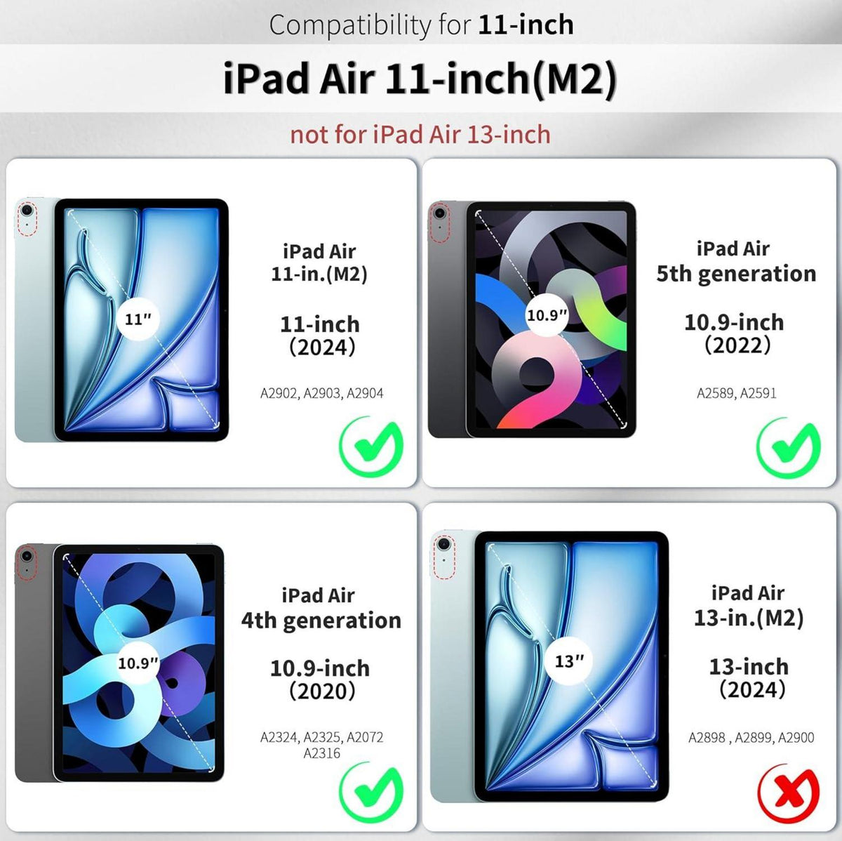 EasyAcc iPad Air M2 11 Zoll Hülle Stifthalter Weinrot