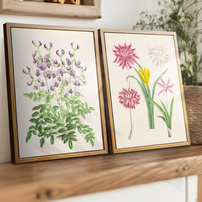 Botanische Leinwandbilder mit Holzrahmen 20x25cm Wohnzimmer Schlafzimmer