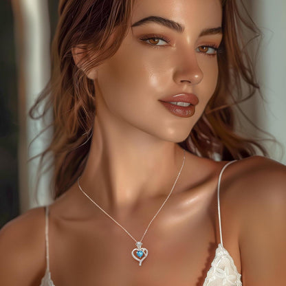 Herz Halskette Damen Rosegold Sterling Silber 925 mit Geburtsstein