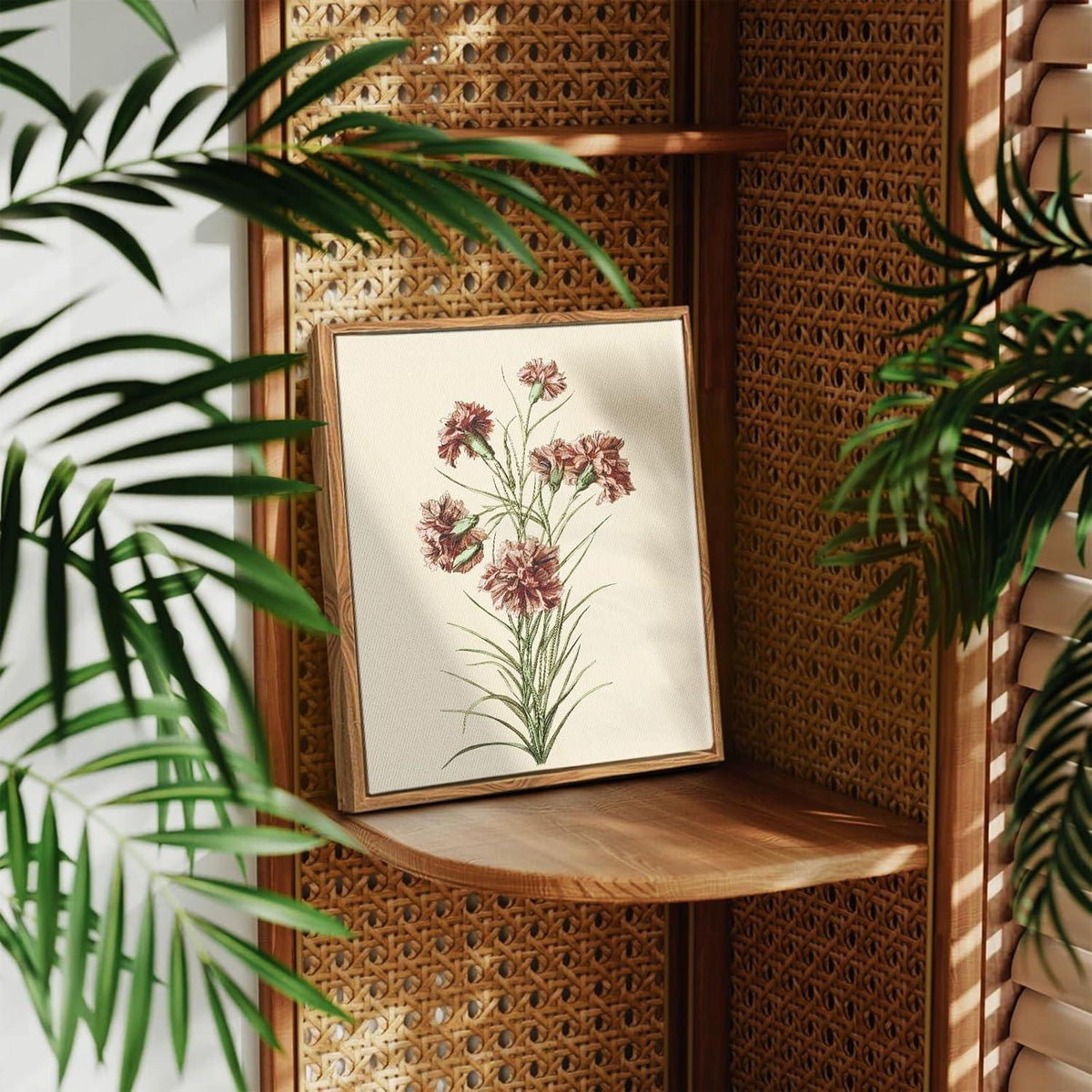 Vintage Botanische Leinwand Bilder mit Holzrahmen 20x25 cm