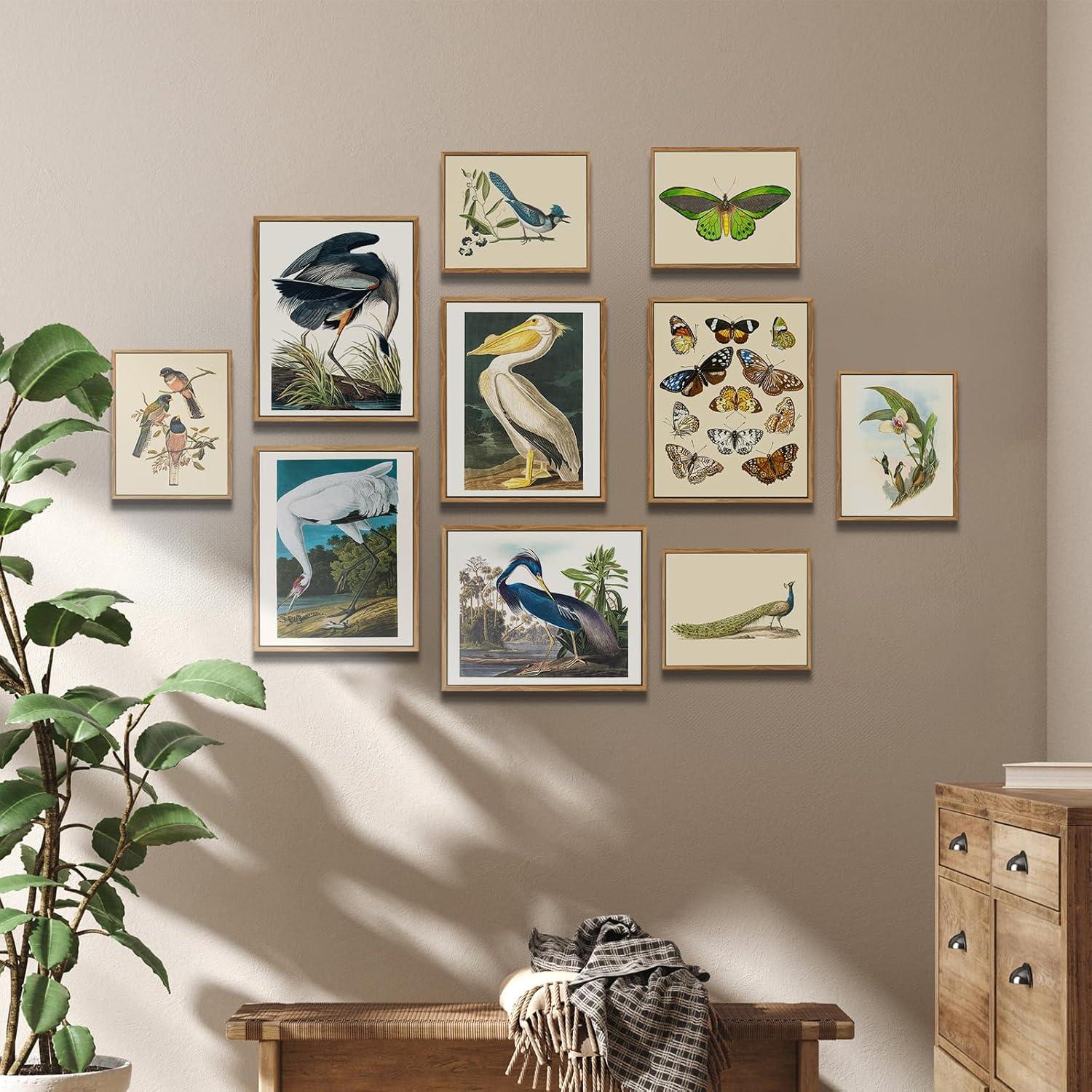 Leinwandbild Vintage Vogel mit Rahmen 30x40cm Aesthetic Tier