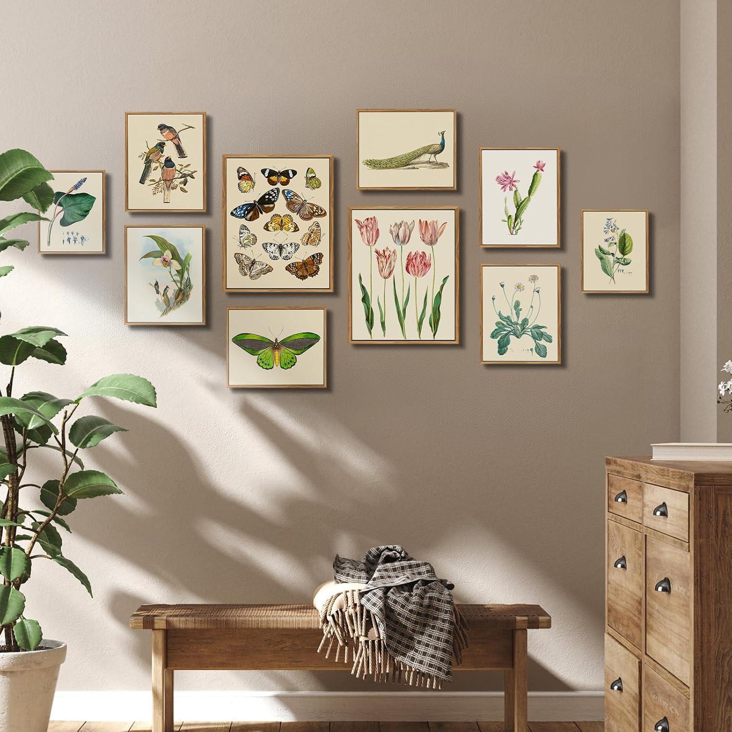 Botanische Leinwandbilder Holzrahmen 20x25 cm Wohnzimmer Büro deco