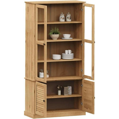 Vitrine Kiefer Massivholz 85x35x170 cm