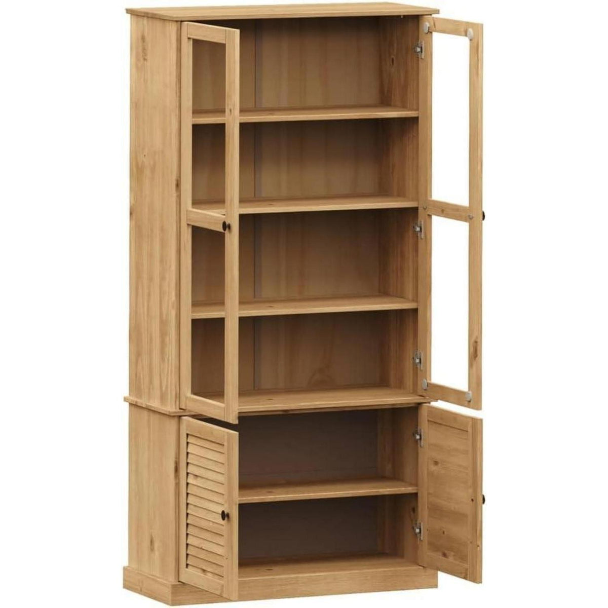 Vitrine Kiefer Massivholz 85x35x170 cm