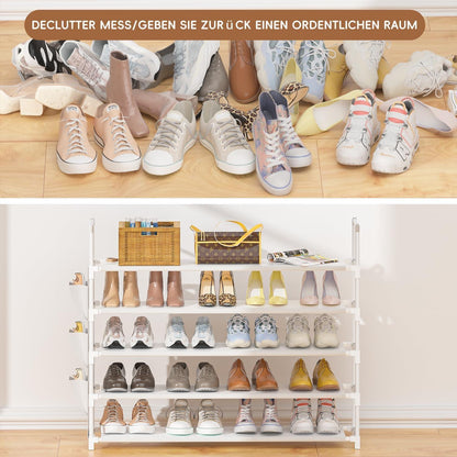 5-Ebenen Schuhregal weiß – Platzsparender Schuhorganizer für 20 Paar