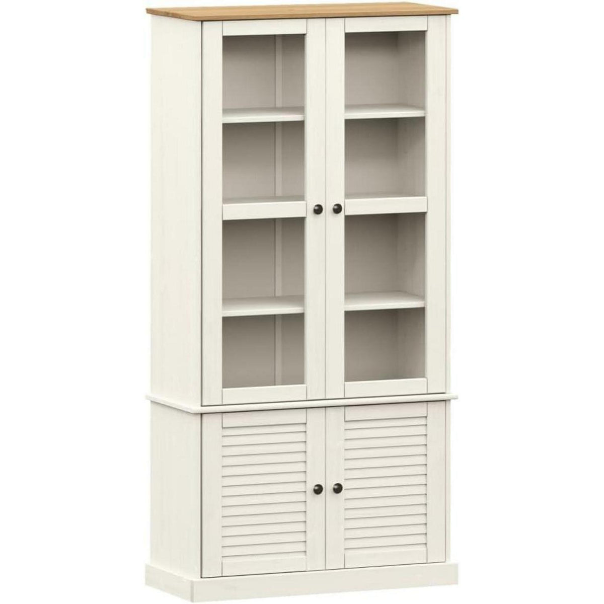 Vitrine VIGO Weiß Kiefernholz 85x35x170 cm