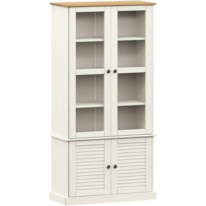 Vitrine VIGO Weiß Kiefernholz 85x35x170 cm