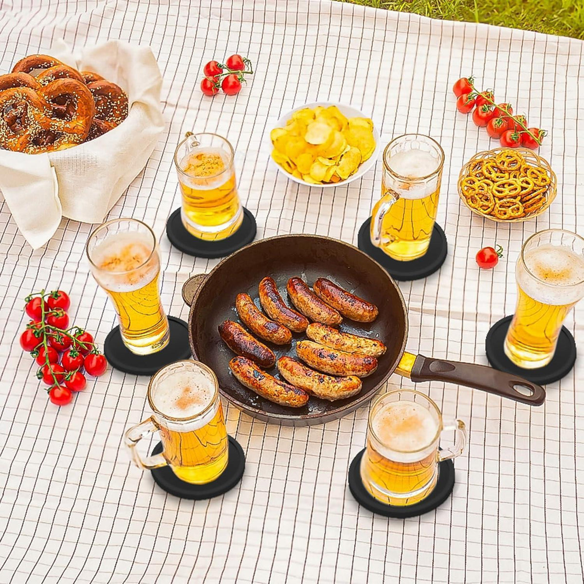 Silikon Untersetzer 12er Set mit Halter