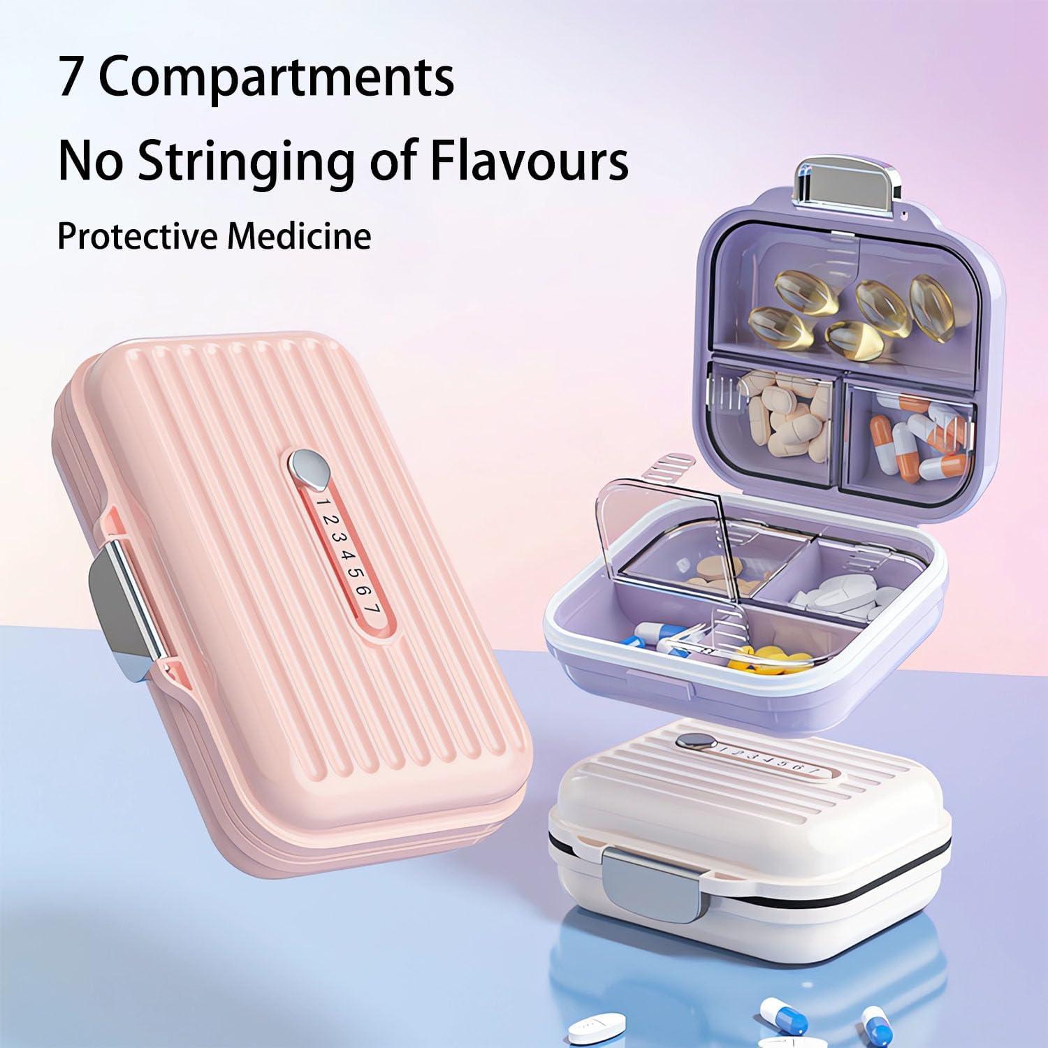 Tablettenbox 7 Tage Pillendose Unterwegs Reise Pink Wetterschutz