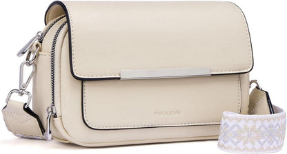 Damen Umhängetasche Vegan Leder Crossbody Schultertasche Verstellbarer