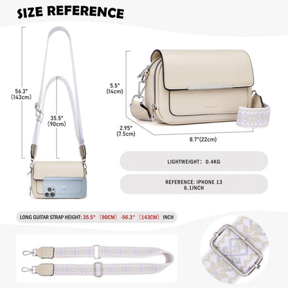 Damen Umhängetasche Vegan Leder Crossbody Schultertasche Verstellbarer