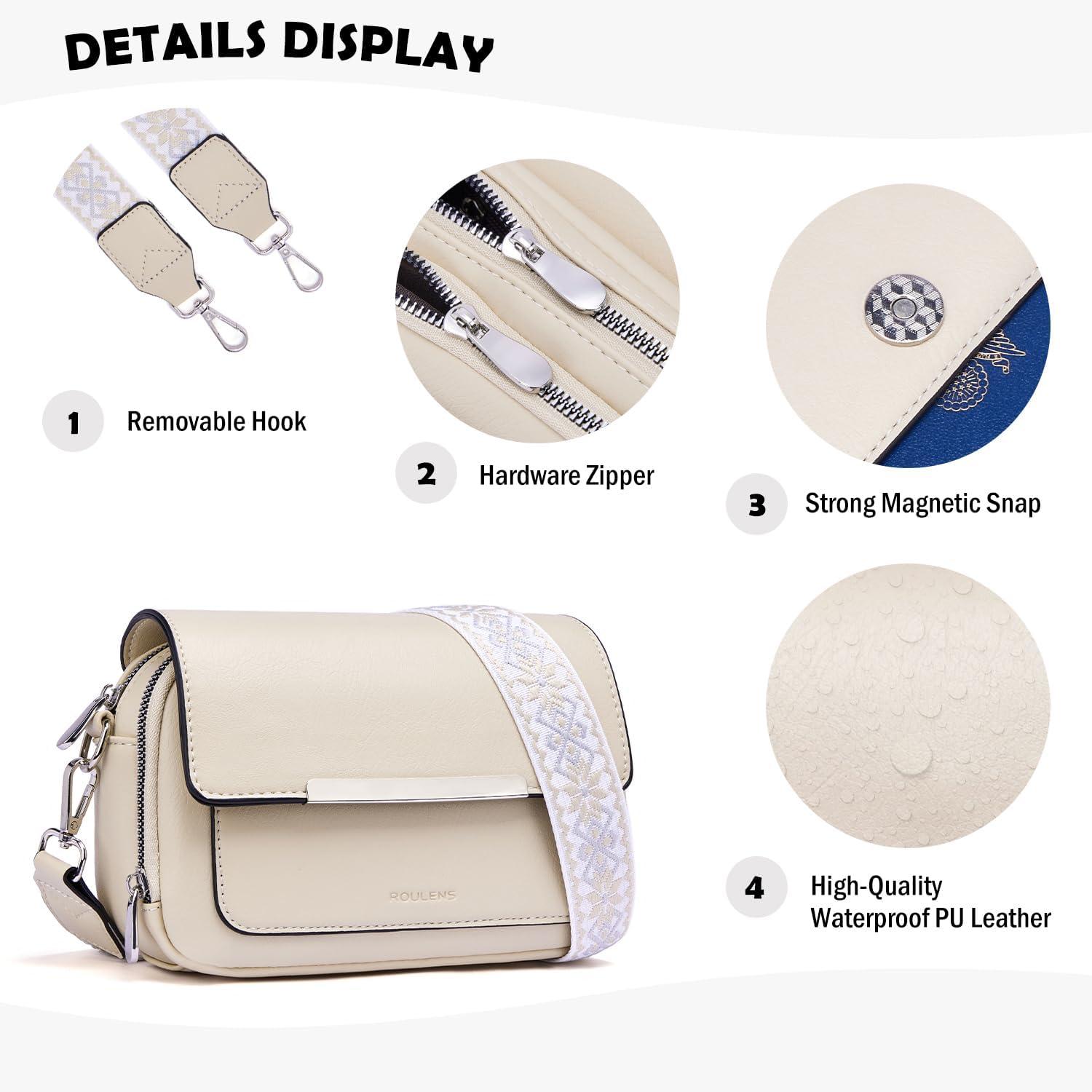 Damen Umhängetasche Vegan Leder Crossbody Schultertasche verstellbar
