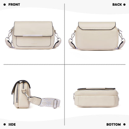 Damen Umhängetasche Vegan Leder Crossbody Schultertasche Verstellbarer Gurt