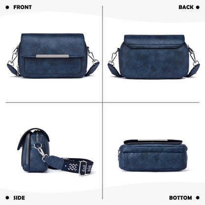 Damen Umhängetasche Vegan Leder Crossbody Schultertasche verstellbarer Gurt