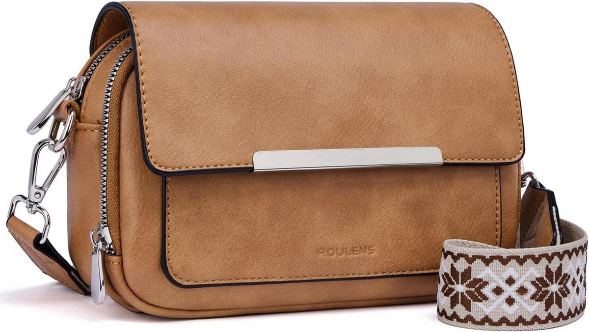 Damen Umhängetasche Vegan Leder Crossbody Schultertasche Verstellbar