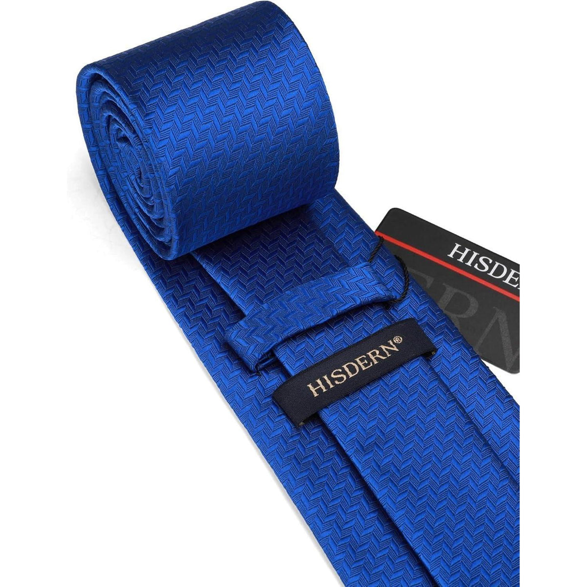 Herren Krawatten-Set mit Einstecktuch und Manschettenknöpfen Blau