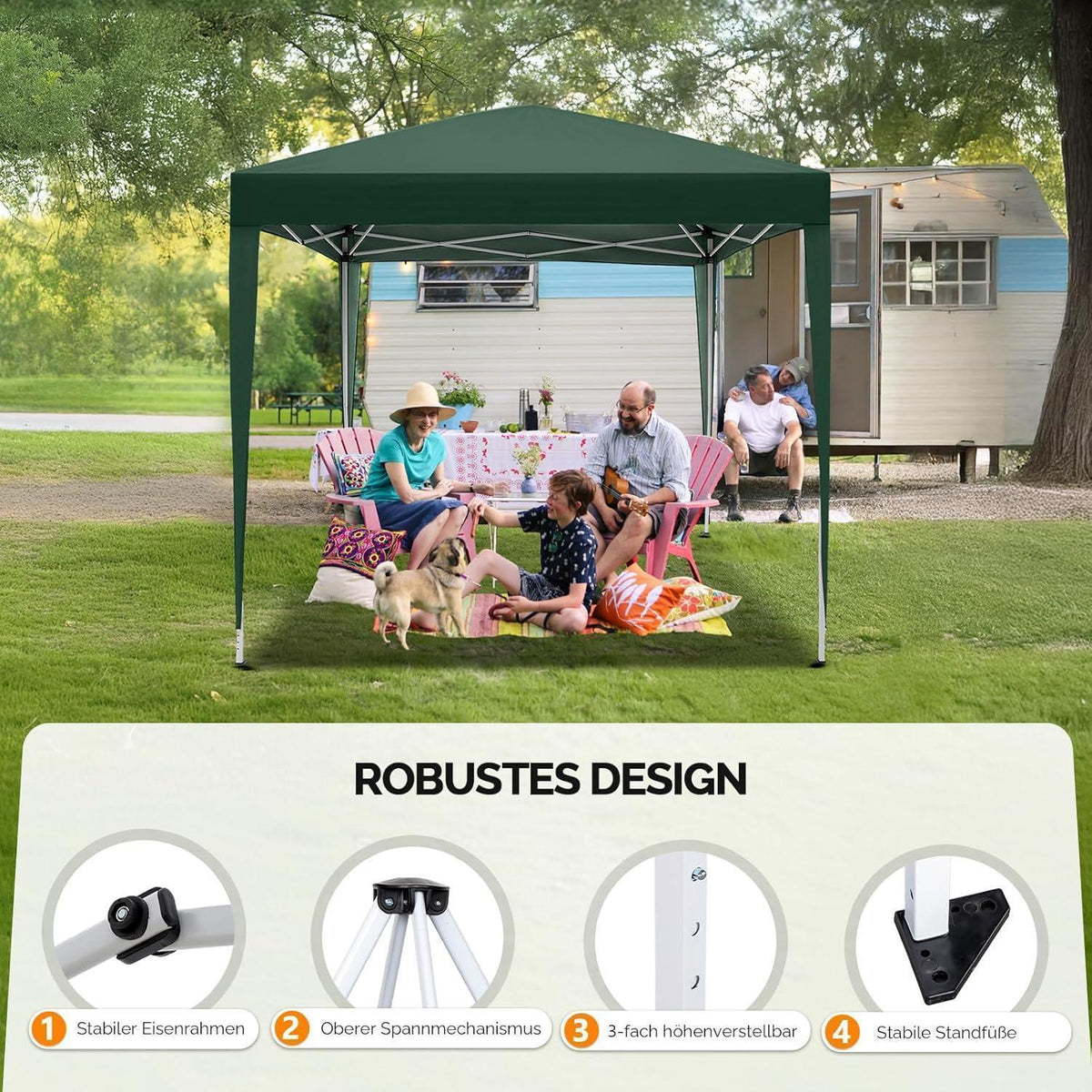 Faltpavillon 3x3m – Höhenverstellbar & Wasserdicht
