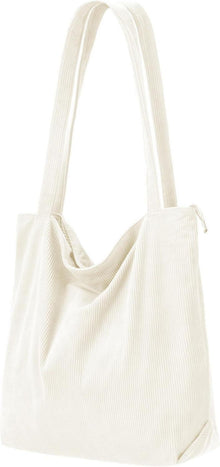 Cord Shopper Handtasche Damen Tote Bag mit Reißverschluss