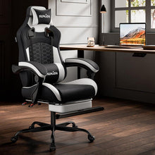 SUKIDA Gaming Stuhl Racing Chair mit Fußstütze Schwarz