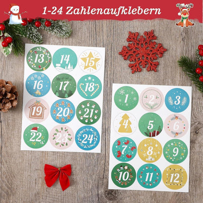 Adventskalender 2024 zum Befüllen für Kinder und Erwachsene