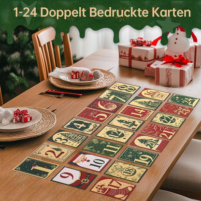 Adventskalender 2024 mit Achtsamkeitskarten Holzständer