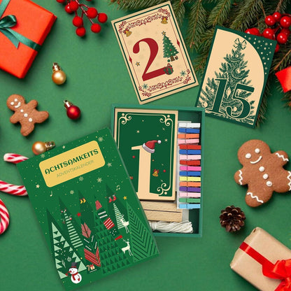 Adventskalender 2024 mit Achtsamkeitskarten Holzständer