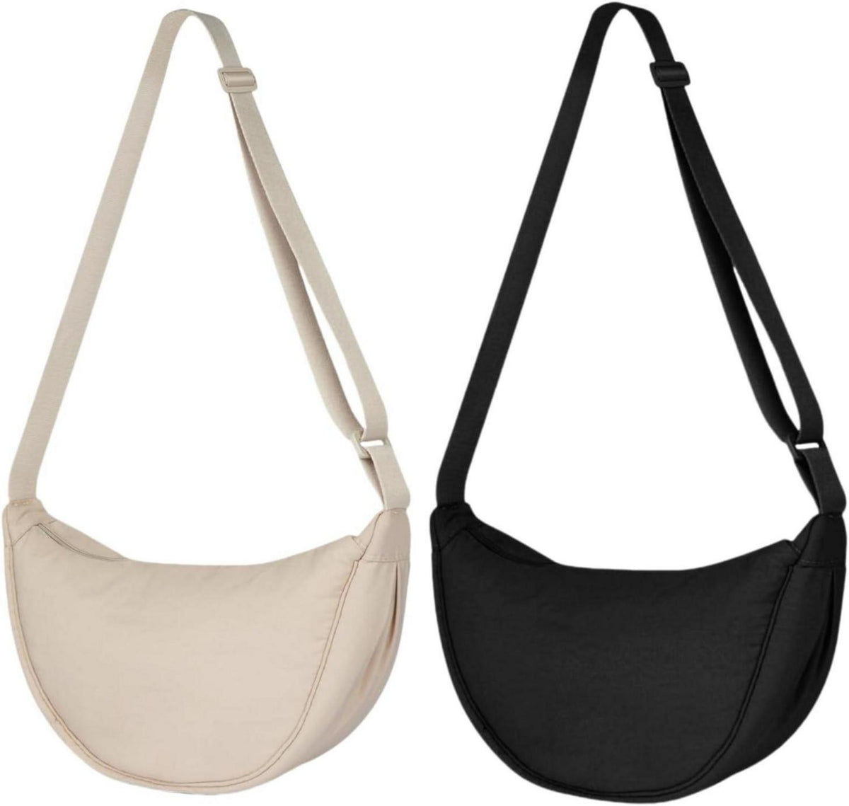 Crossbody Schultertasche Halbmond Messenger Bag Nylon Reißverschluss