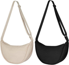 Crossbody Schultertasche Halbmond Messenger Bag Nylon Reißverschluss