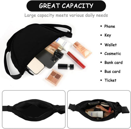 Crossbody Schultertasche Halbmond Messenger Bag Nylon Reißverschluss