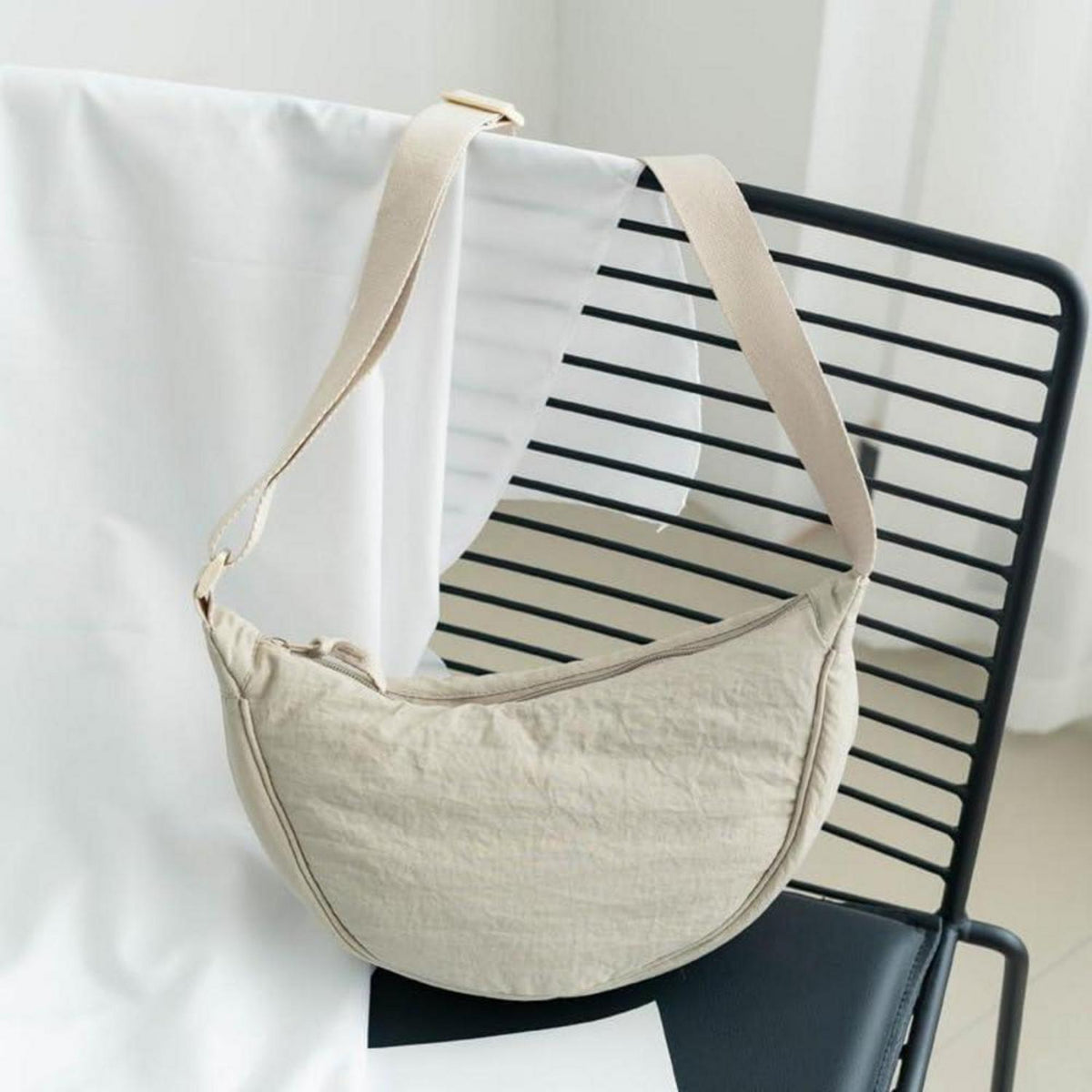Aucuu Damen Halbmond Crossbody Schultertasche Nylon Reißverschluss-China
