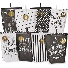 Adventskalender Bastelset Schwarz Weiß 24 Tüten
