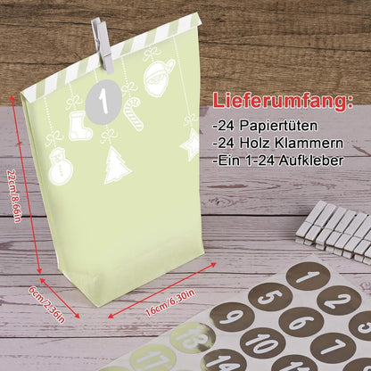 Grüne Weihnachtstüten zum Selbstgestalten