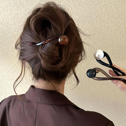 3er Set Elegante Perlen Französische Haarnadeln Bananenclips