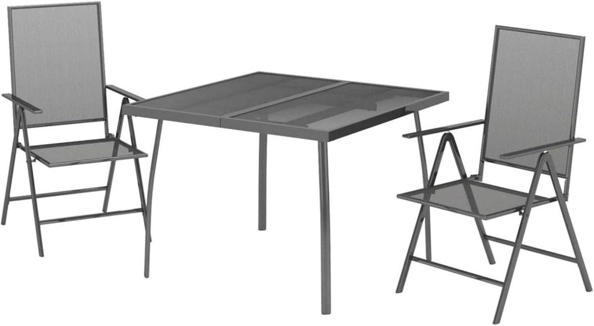 Gartenmöbel Set 2 Personen Stahl Essgruppe Verstellbar Klappbar