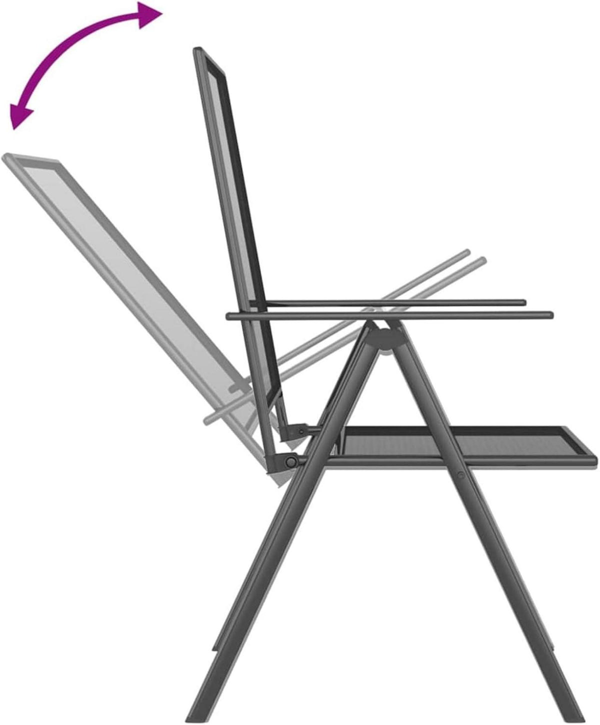 Garten Essgruppe 2 Personen 3-tlg Stahl Balkonset Verstellbar Klappbar