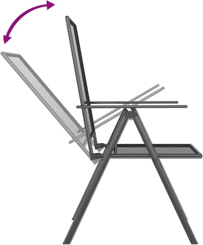 Garten Essgruppe 2 Personen 3-tlg Stahl Balkonset Verstellbar Klappbar