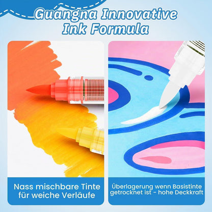 72er Acryl-Marker Set mit Pinselspitze – Vielseitige Farben