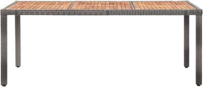 Rattan Gartenmöbel Set 8 Personen mit Verstellbaren Stühlen Grau