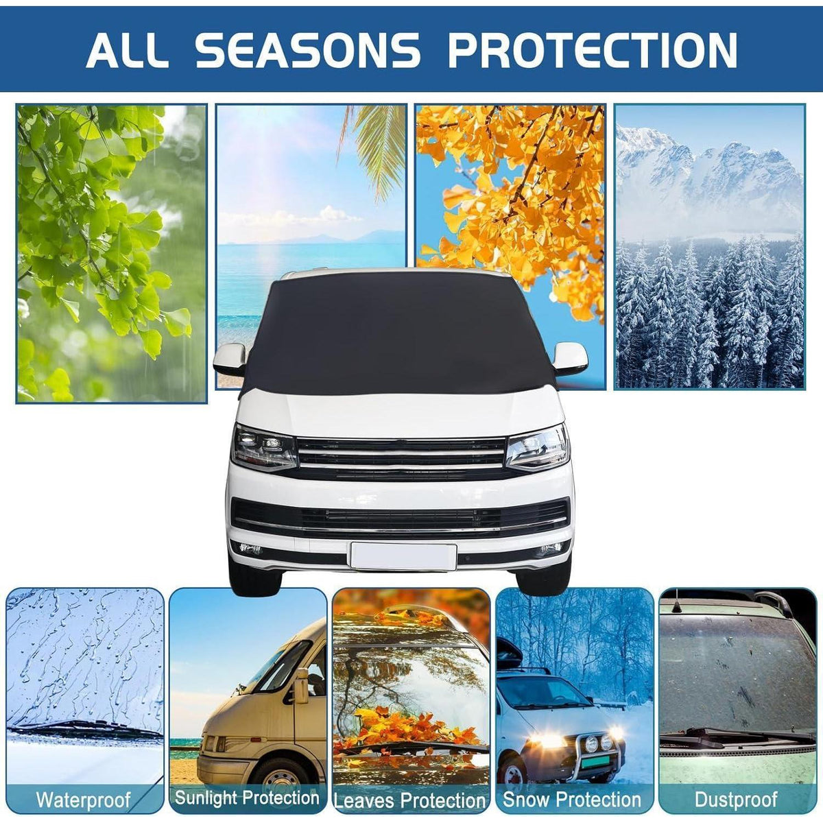 Frontscheibenabdeckung VW T5 Transporter 2003-2015 – Sonnenschutz & Frostschutz