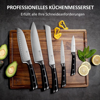 PAUDIN Messerset 5 Teilig Edelstahl Kochmesser Brotmesser