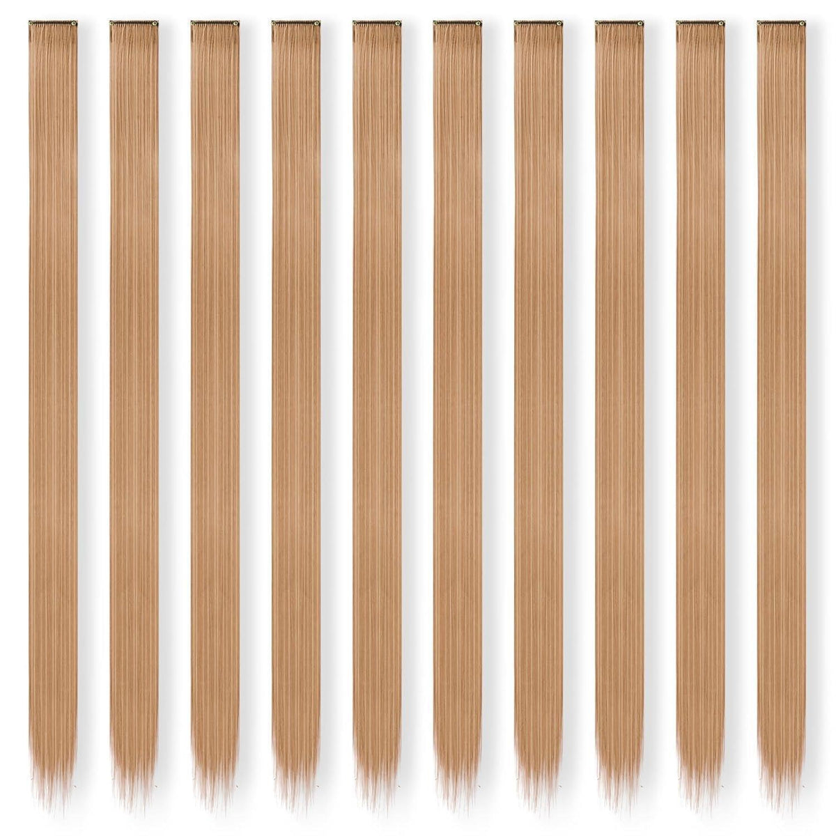 Farbenfrohe Haarverlängerung Braun Blond Clip-In 55cm