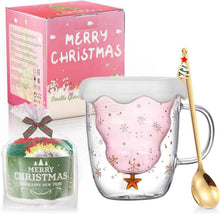 Doppelwandige isolierte Glastassen Weihnachtsgeschenk für Damen und